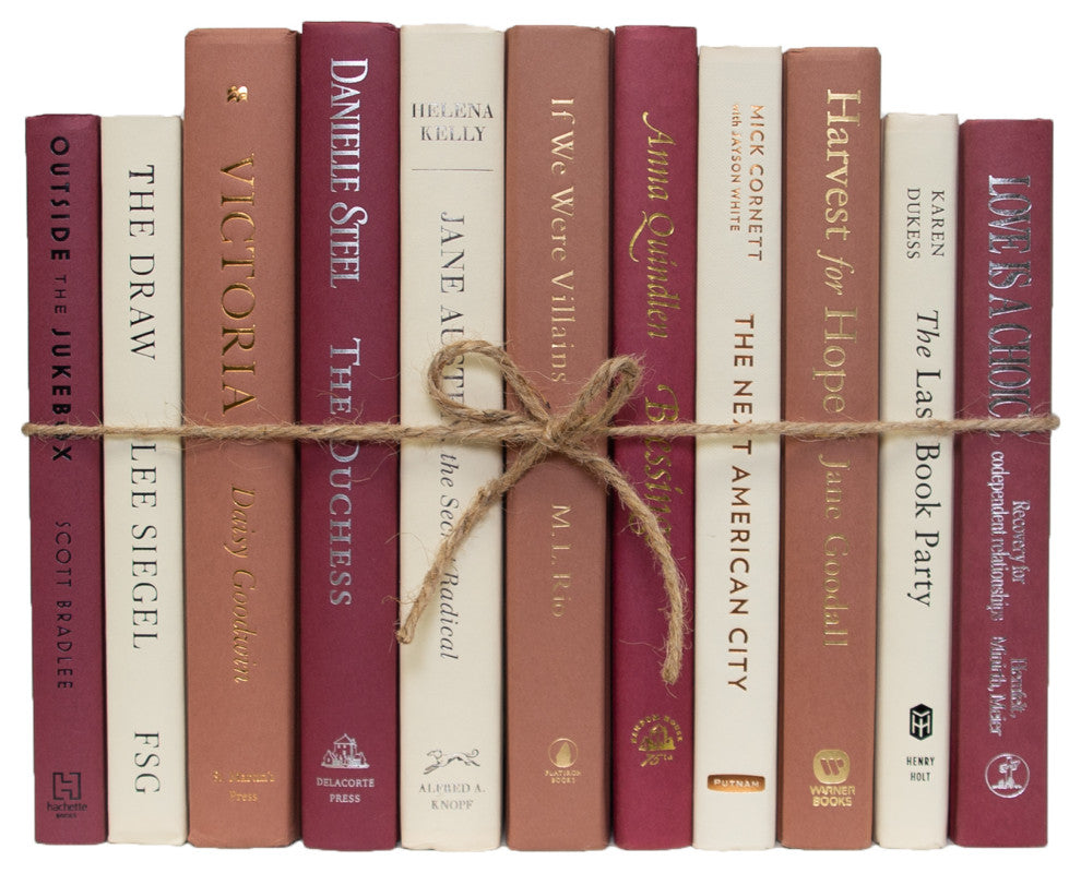 Decorative Books - Azalea Book Bundle - 1 foot of Pink Books