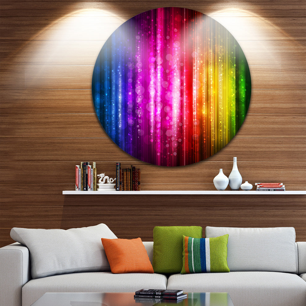 Glowing Background, Abstract Disc Metal Wall Art, 11"