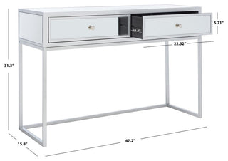 Safavieh Aster 2 Drawer Mirrored Desk, Silver/Mirror