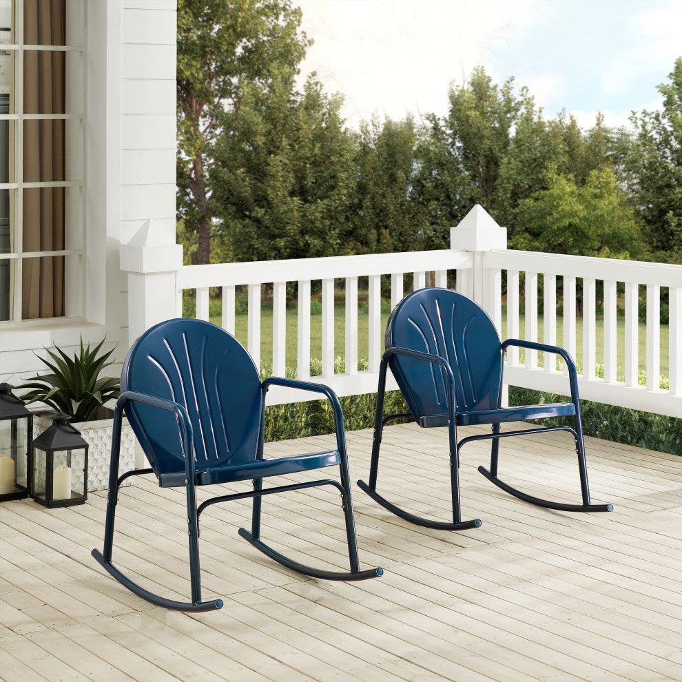 Griffith 2-Piece Outdoor Rocking Chair Set, Navy Gloss