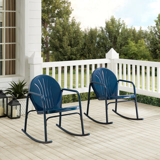 Griffith 2-Piece Outdoor Rocking Chair Set, Navy Gloss