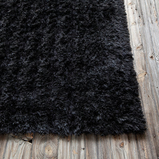 Oyster Contemporary Area Rug, Black, 7'9"x10'6"