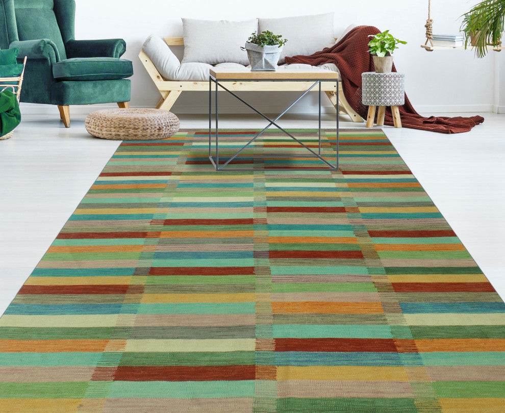 Winchester Kilim Norton Red/Blue Rug, 6'6x9'8