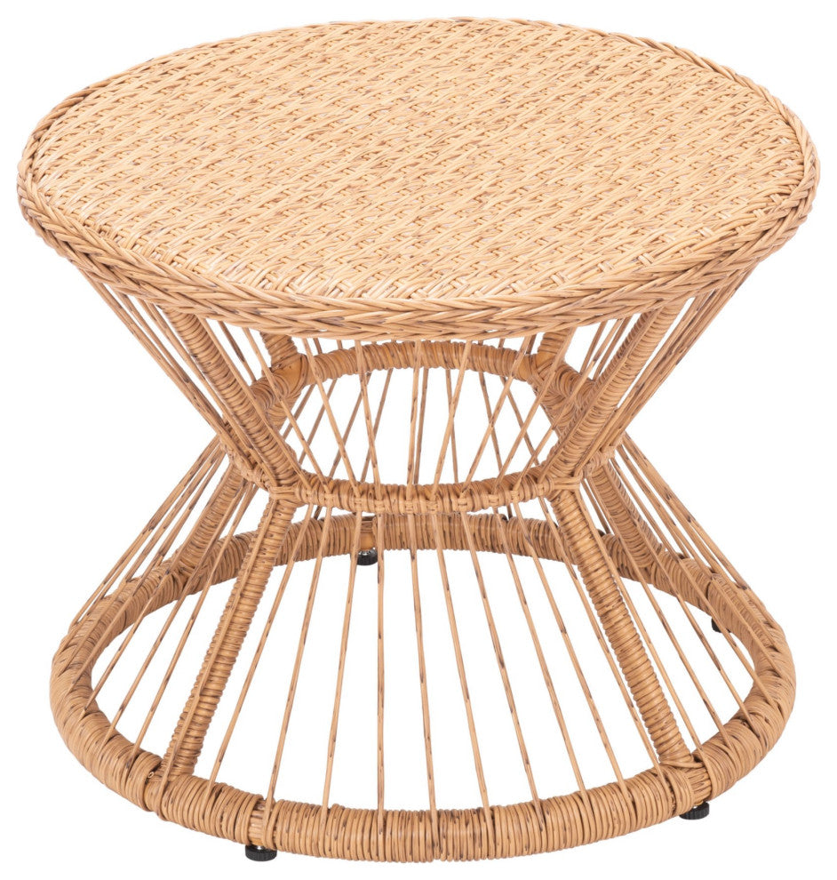 Lounge Coffee Side Table, Round, Aluminum, Metal, Natural, Outdoor Patio