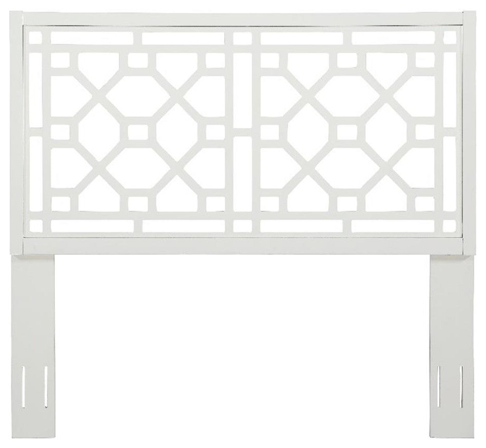 Comfort Pointe Thomas Chippendale White Wood Headboard - King