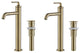 Kraus Ramus Single Handle Vessel Faucet, Pop Up Drain, Brushed Gold, Set of 2
