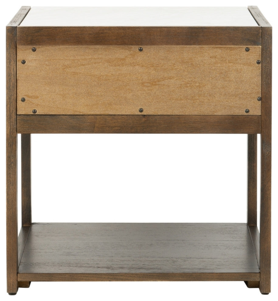 Safavieh Couture Adeline 1 Drawer Nightstand, Dark Chocolate