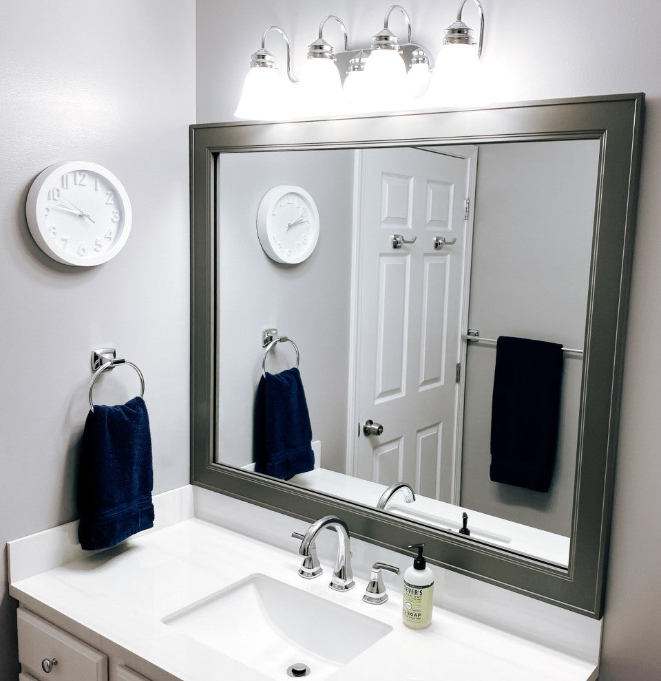 Porter Framed Wall Mirror, Dark Gray, 36"x42"