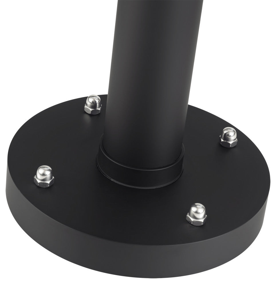 Nyack Multi Head Black Outdoor Post Light with Brushed Nickel and Clear Glass
