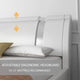 Queen Platform Bed Frame with Iron Pieces Decor and Adjustable Headboard