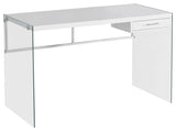 Computer Desk - 48"L / Glossy White / Tempered Glass