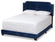 Darcy Luxe and Glamour Navy Velvet Upholstered King Size Bed