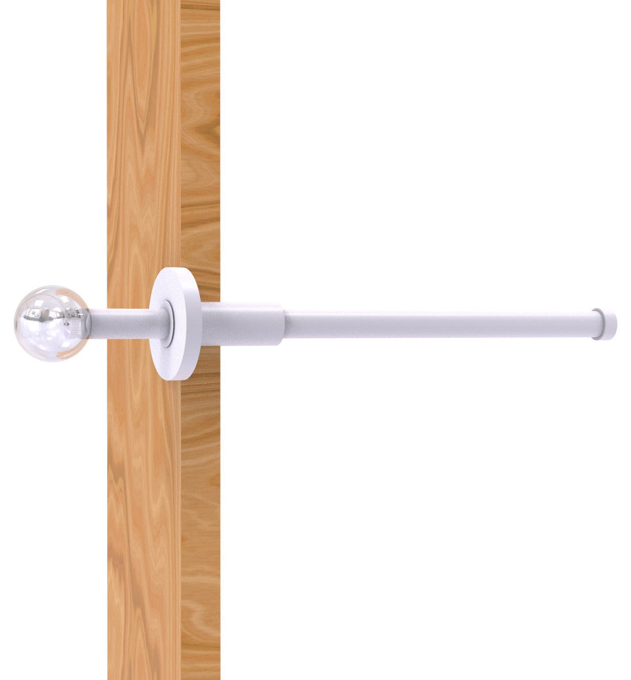 Clearview Retractable Pullout Garment Rod, Matte White