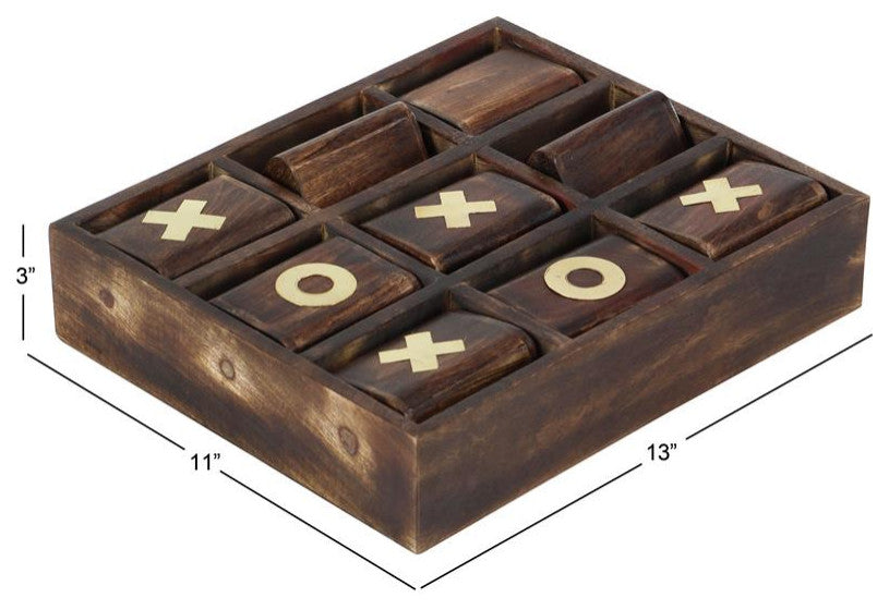 Dark Brown Mango Wood Traditional Game Set