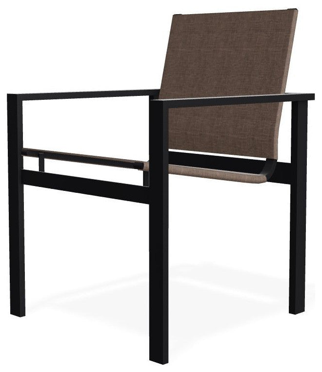 Tribeca Sling Outdoor Stackable Armchair, Mocha/Black