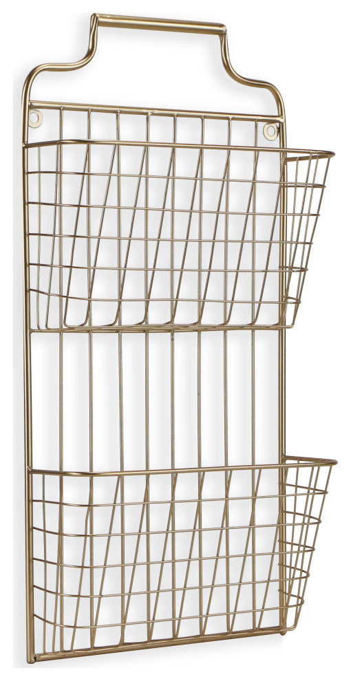 2-Tiered Metal Wall Storage, Gold