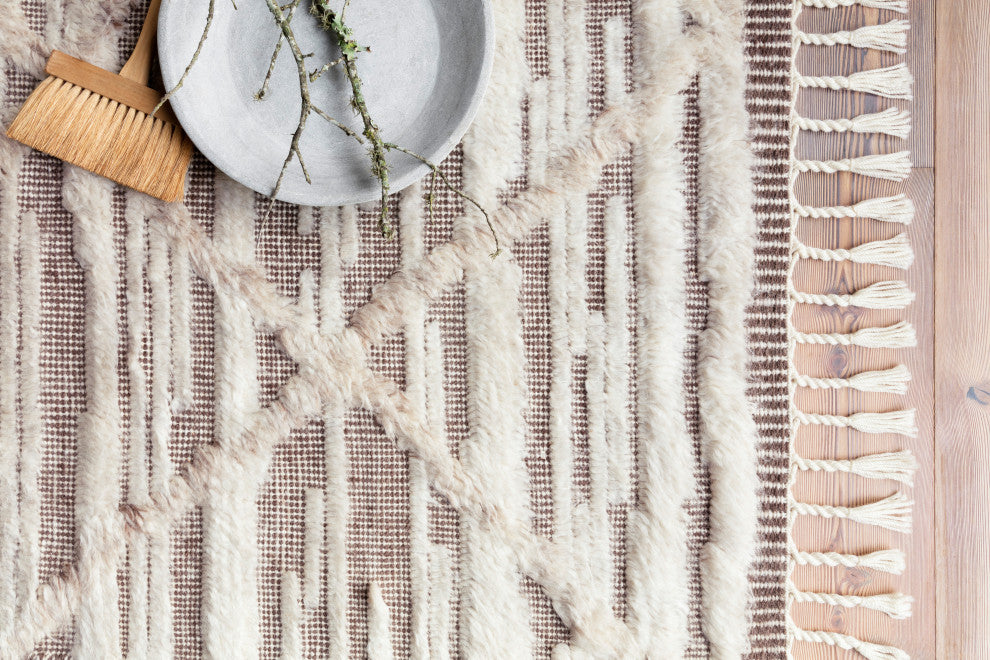 Loloi Hand Knotted Khalid KF-07 Ivory/Taupe Area Rug, 4'x6'
