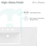 Ceramic Vanity Top 48" With Three Faucet Holes