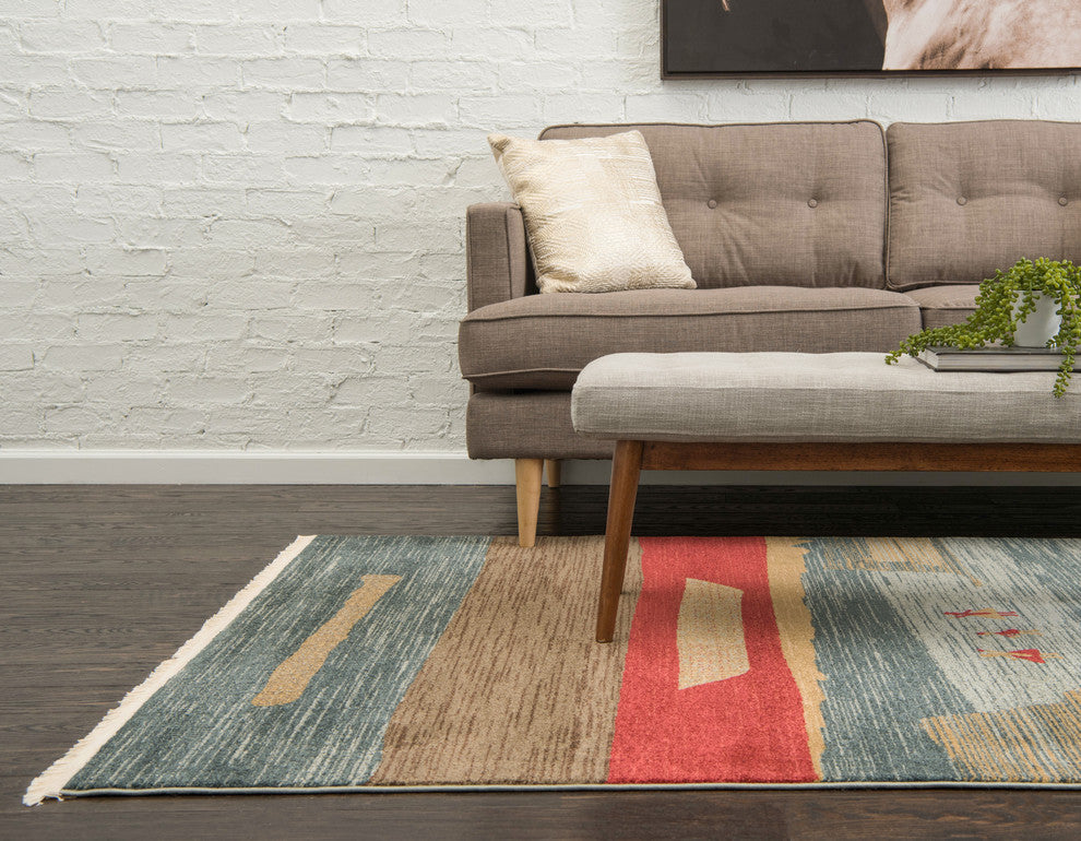 Unique Loom Navajo Fars Rug, Blue, 61 X 96