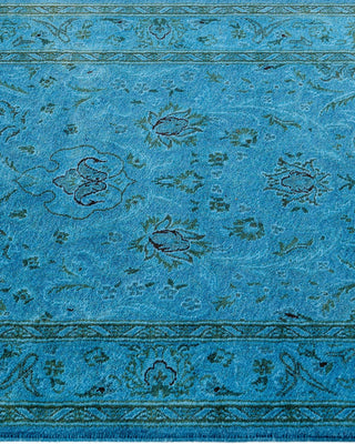 Fine Vibrance, One-of-a-Kind Hand-Knotted Runner Rug Blue, 2'6"x10'3"