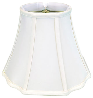 Royal Designs Flare Bottom Outside Corner Scalloped Basic Lamp Shade, Beige, Whi