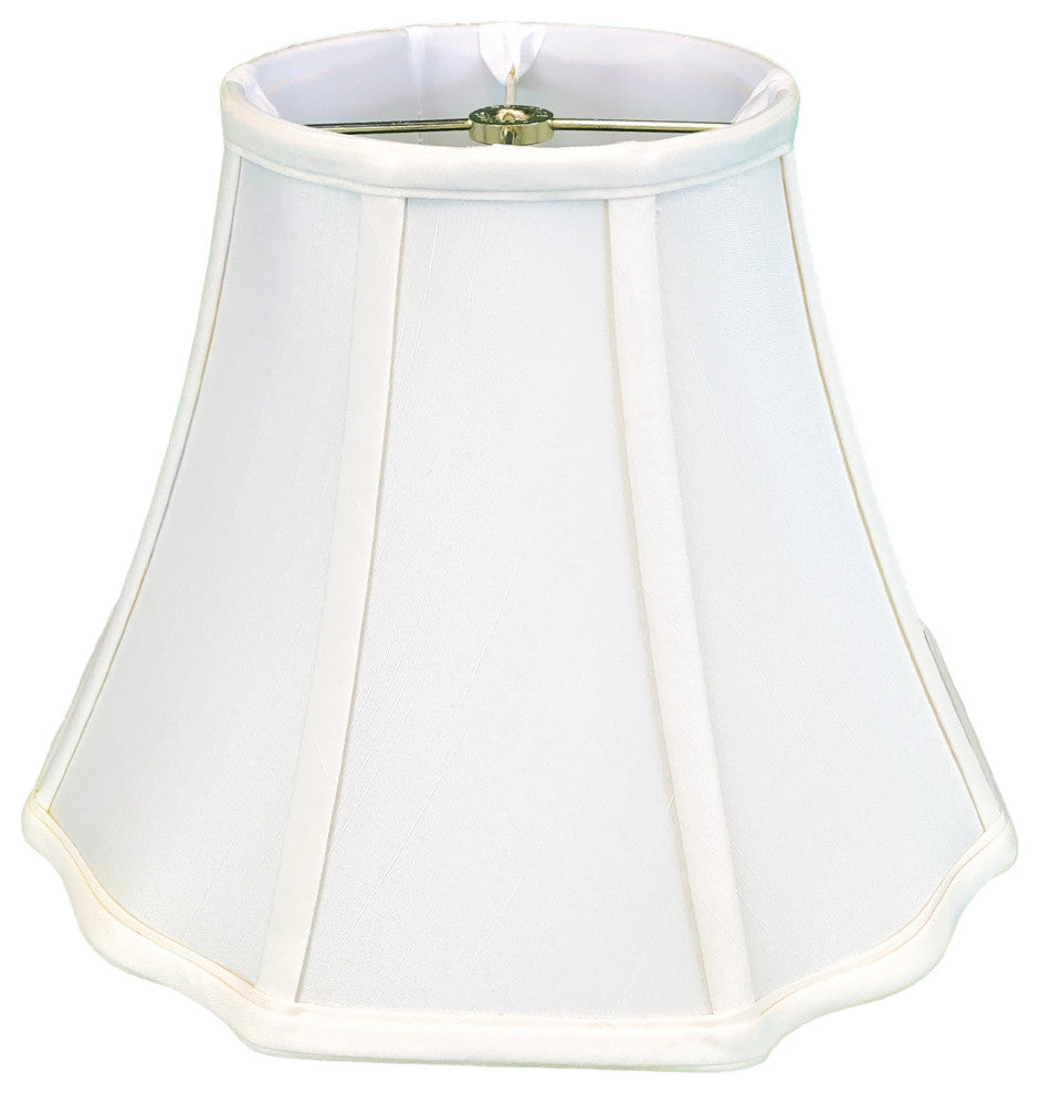 Royal Designs Flare Bottom Outside Corner Scalloped Basic Lamp Shade, Beige, Whi