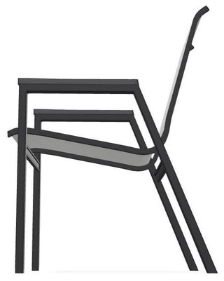 Bazza Sling Stackable Outdoor Dining Chair, Alloy/Black