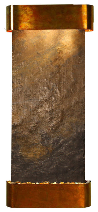 Inspiration Falls Water Fountain, Multi-Color Slate, Rustic Copper, Round