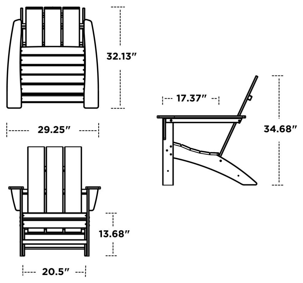 Polywood Modern Adirondack Chair, Tangerine