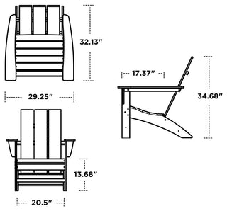 Polywood Modern Adirondack Chair, Tangerine