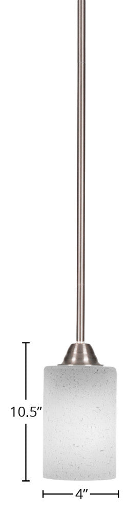 Paramount 1-Light Mini Pendant, Brushed Nickel, 4" White Muslin Glass