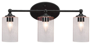Capri 3-Light Bath Bar, Matte Black/Clear Bubble