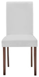 Side Dining Chair, Set of 2, Faux Leather, Wood, White, Cafe Bistro Restaurant