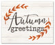 Autumn Greetings White Print on Canvas