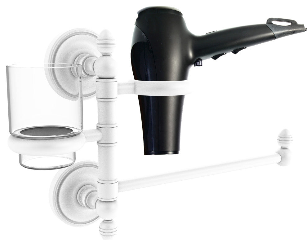 Prestige Regal Hair Dryer Holder and Organizer, Matte White