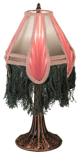Meyda Lighting 17541 20" High Fabric with Fringe Mini Lamp