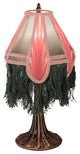 Meyda Lighting 17541 20" High Fabric with Fringe Mini Lamp