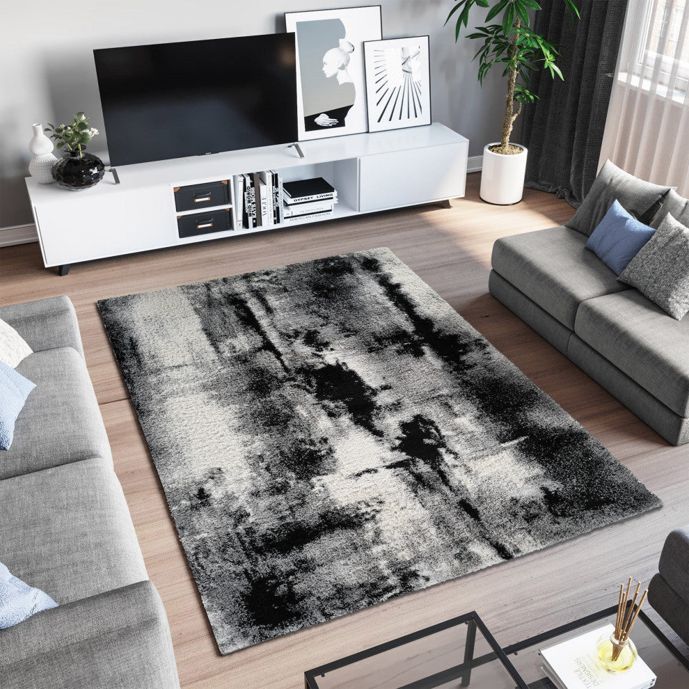 Noori Rug Shag Zara Grey/Black Rug