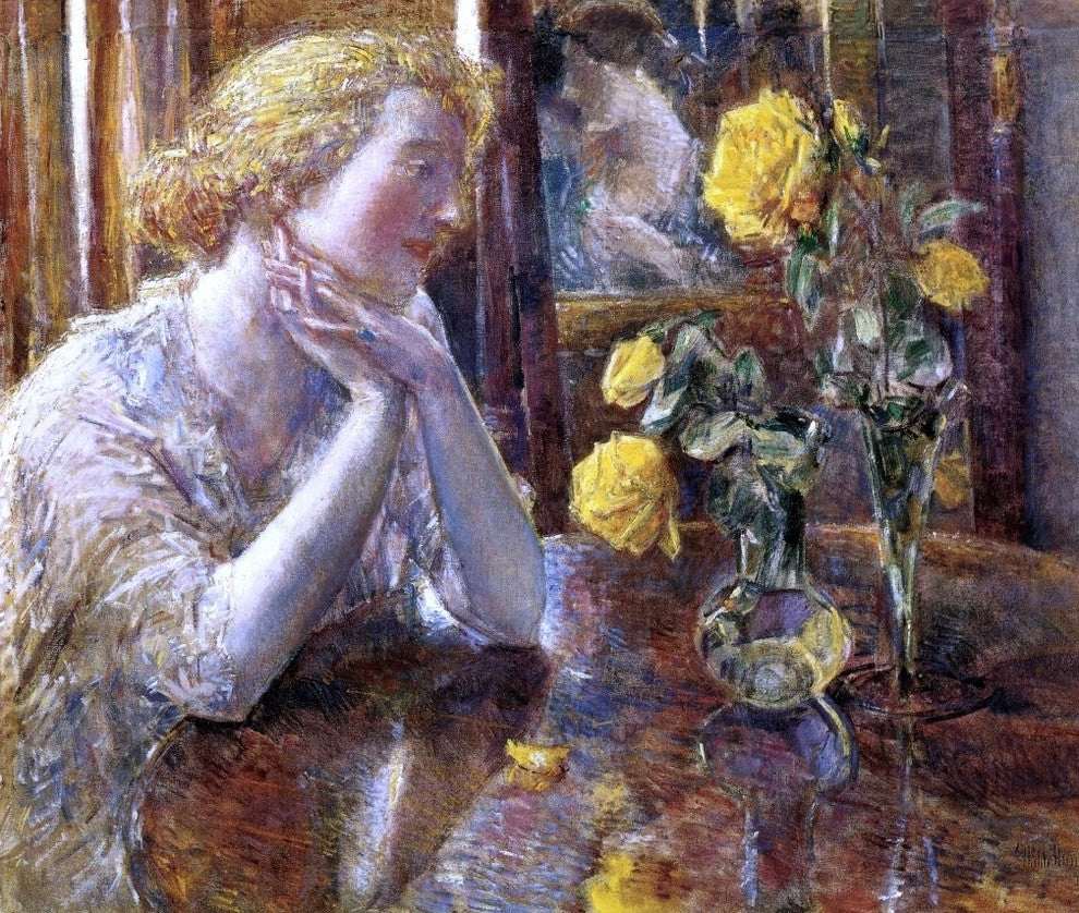 Frederick Childe Hassam Marechal Niel Roses, 20"x25" Wall Decal