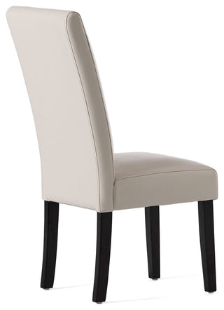 GDF Studio Emilia Pu Leather Dining Chairs, Set of 2, Ivory