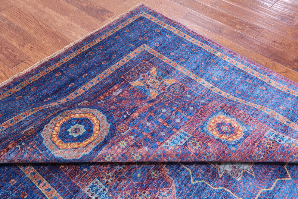 6' 8" X 9' 9" Mamluk Geometric Hand-Knotted Wool Rug - Q12237