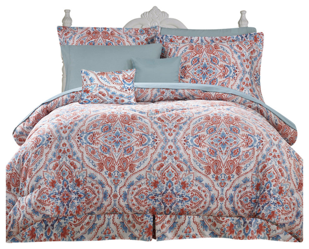 Kathy Ireland 10pc Bed in a Bag Comforter Set, Eden, Queen