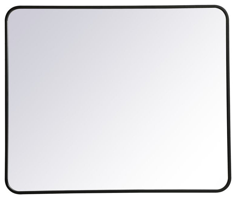 Ellis Soft Corner Metal Rectangular Mirror, Black, 30"x36"