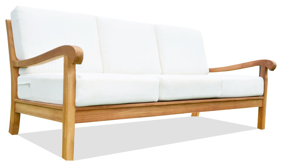 Nain Large Lounge Sofa With Sunbrella Cushion, Canvas Antique Beige