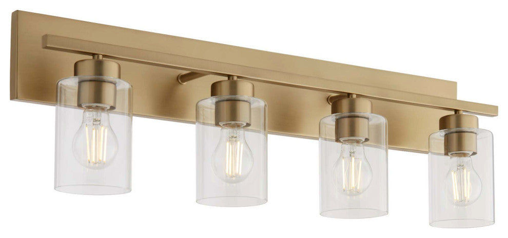 Quorum International 5012-4 Carter 4 Light 30"W Vanity Light - Aged Brass