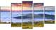 "Colorful Sunrise Over Foggy Waters" Landscape Photo Wall Art, 5 Panels, 60"x32"