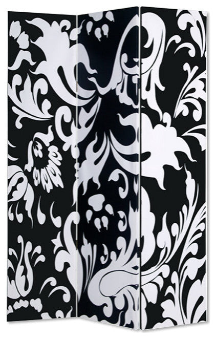 48" X 72" Multi Color Wood Canvas  3 Panel Screen