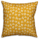 Yellow Rooster Pattern Outdoor Throw Pillow, 16"x16"