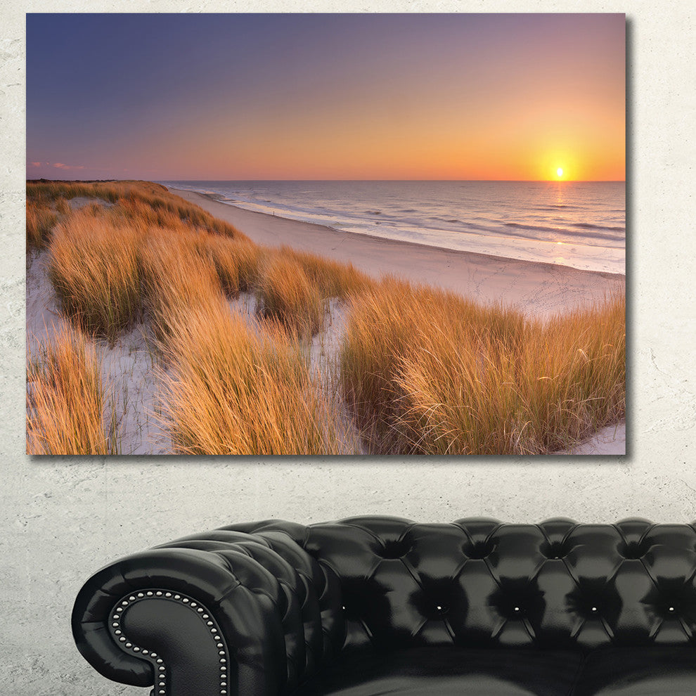 Sunset on Texel Island Beach, Oversized Seashore Canvas Art Print, 60x40
