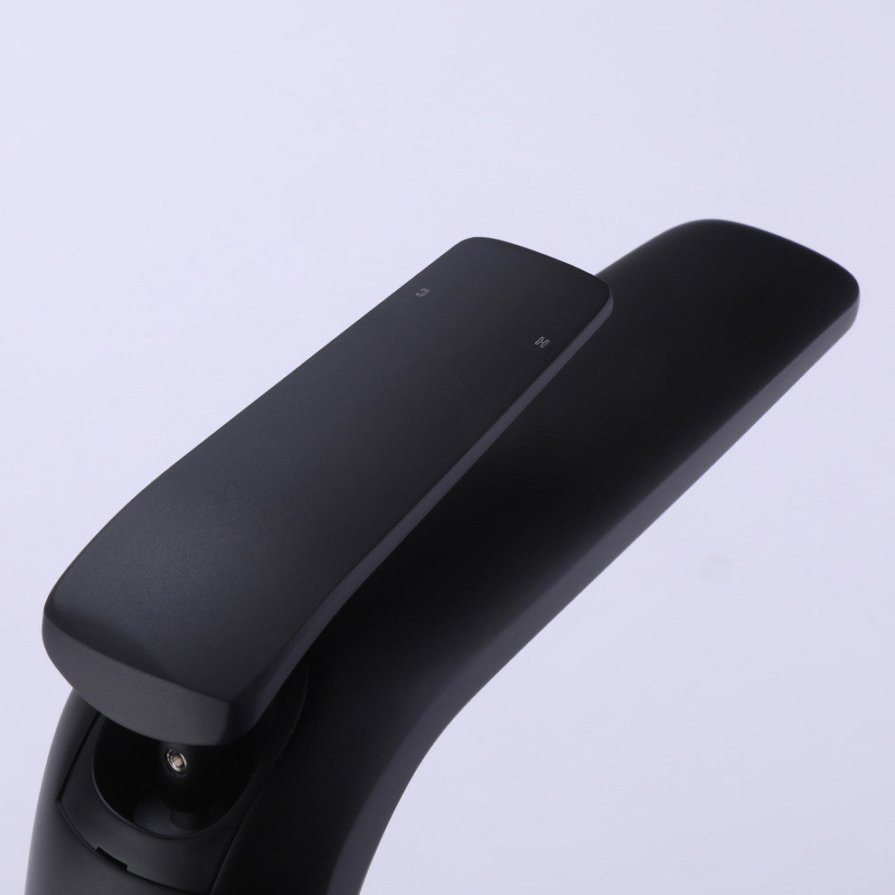 Deck Mounted Single Hole Bathroom Faucet, Matte Black